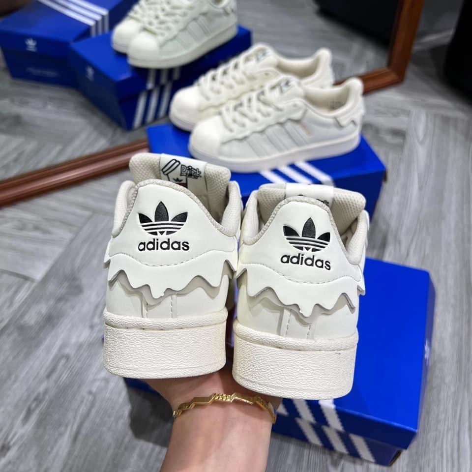 Giày adidas superstar màu kem - adidas samba OG trắng đế nâu nam nữ bản đẹp hot trend 2023