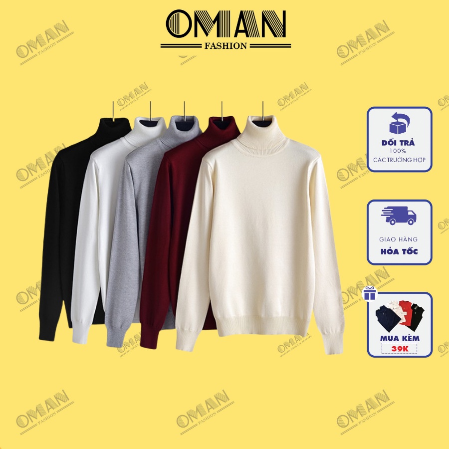 Áo len nam cổ lọ OMAN - chất liệu len mềm mại ấm áp - AL90