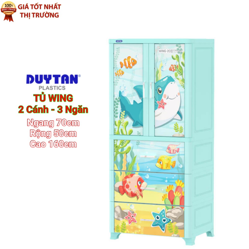 Tủ nhựa duy tân WING 2C-3N - NÂU GIẢ GỖ