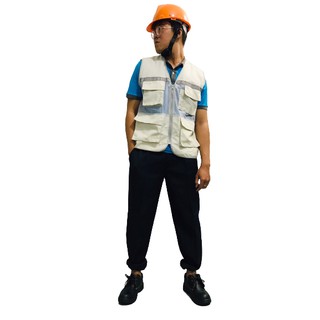 Áo GhiLe KaKi 4 Túi có dây kéo Phối Lưới Dành Cho Giám Sát , Kỹ Sư ,....