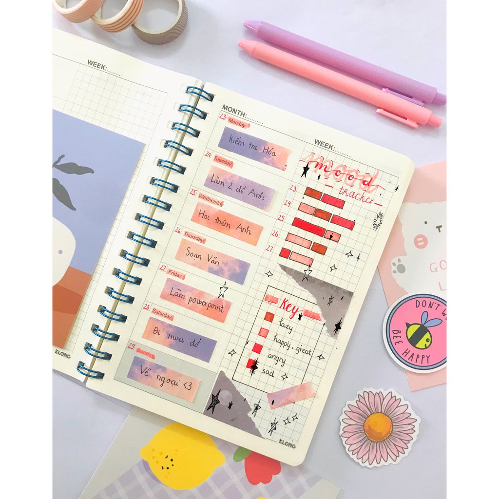 SỔ PLANNER  KẾ HOẠCH A5, LÒ XO KÉP 200 trang HÃNG KLONG