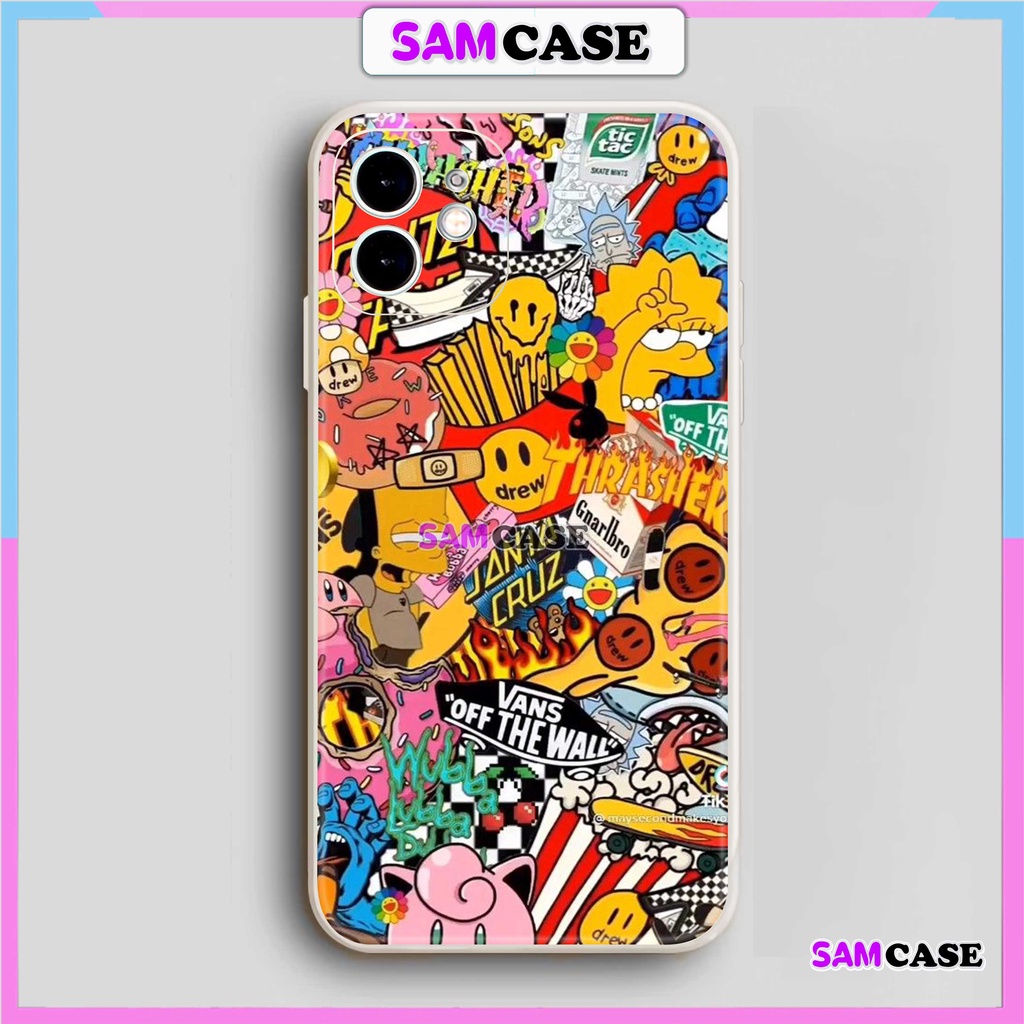 Ốp lưng iPhone 6/6s/7/8/X/XS/11/12/13 Pro Plus Max viền vuông chống sốc bảo vệ camera silicon mềm hình Drew23-1