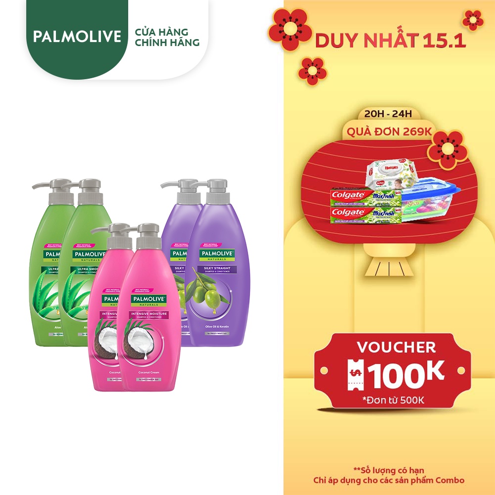 Bộ 2 Dầu gội xả 2in1 Palmolive thiên nhiên 600ml