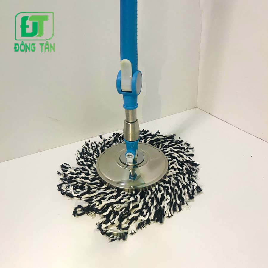 Cây Lau Nhà, Chổi Lau Nhà 360 Độ ĐÔNG TÂN Mâm Inox Gắn Bông Bằng Sợi Cotton 100%
