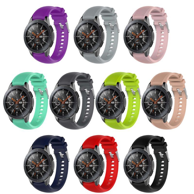 Dây silicone 22mm nhiều màu thay thế cho đồng hồ đeo tay Samsung Galaxy 46mm Gear S3 R380