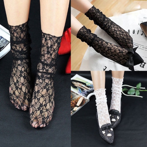 Tất nữ cổ cao thiết kế phối ren thời trang xinh xắn