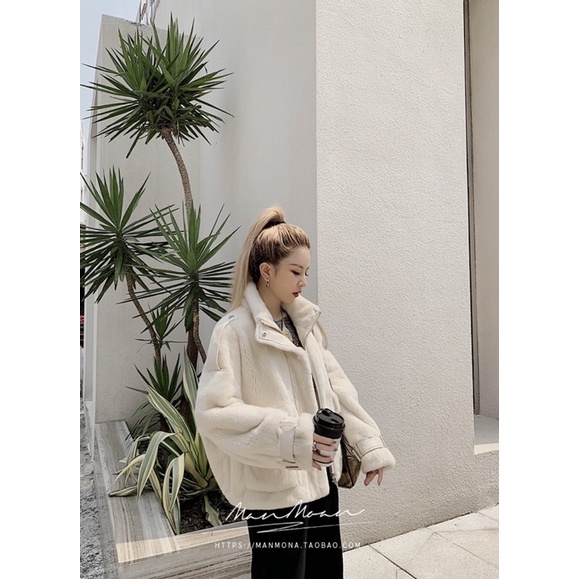 Áo lông thỏ cao cấp phong cách Hàn Quốc MIJOO siêu mượt siêu ấm