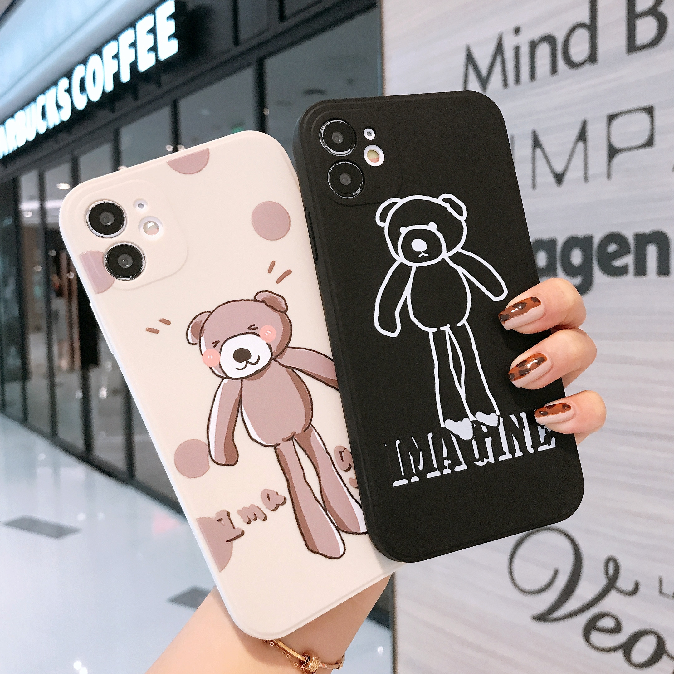 Ốp điện thoại Gấu đồ chơi hình hoạt họa cho iPhone12 Pro Max iPhone11 / 11Pro 11Pro Max X XR XS XS MAX 7 8 plus SE Với búp bê