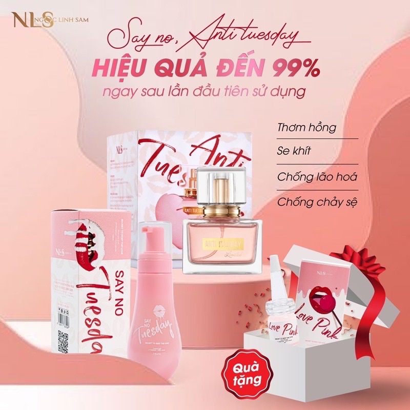 Combo bộ 3 SAYNO, ANTI TUESDAY NLS, Dung Dịch Vệ Sinh, Xịt khử mùi, Serum làm hồng