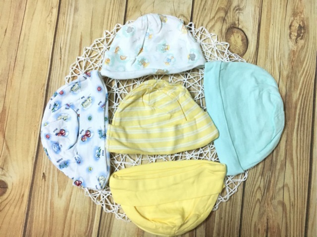 Mũ Cotton sơ sinh (2 lớp)