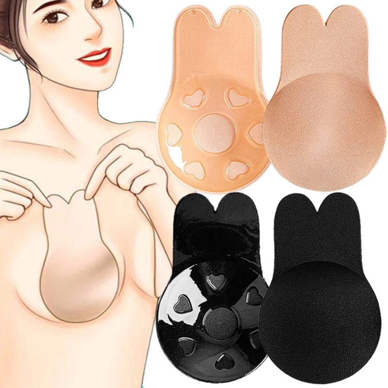 1 Cặp Miếng Dán Nâng Ngực Chống Chảy Xệ Thoáng Khí Hình Tai Thỏ Dành Cho Nữ