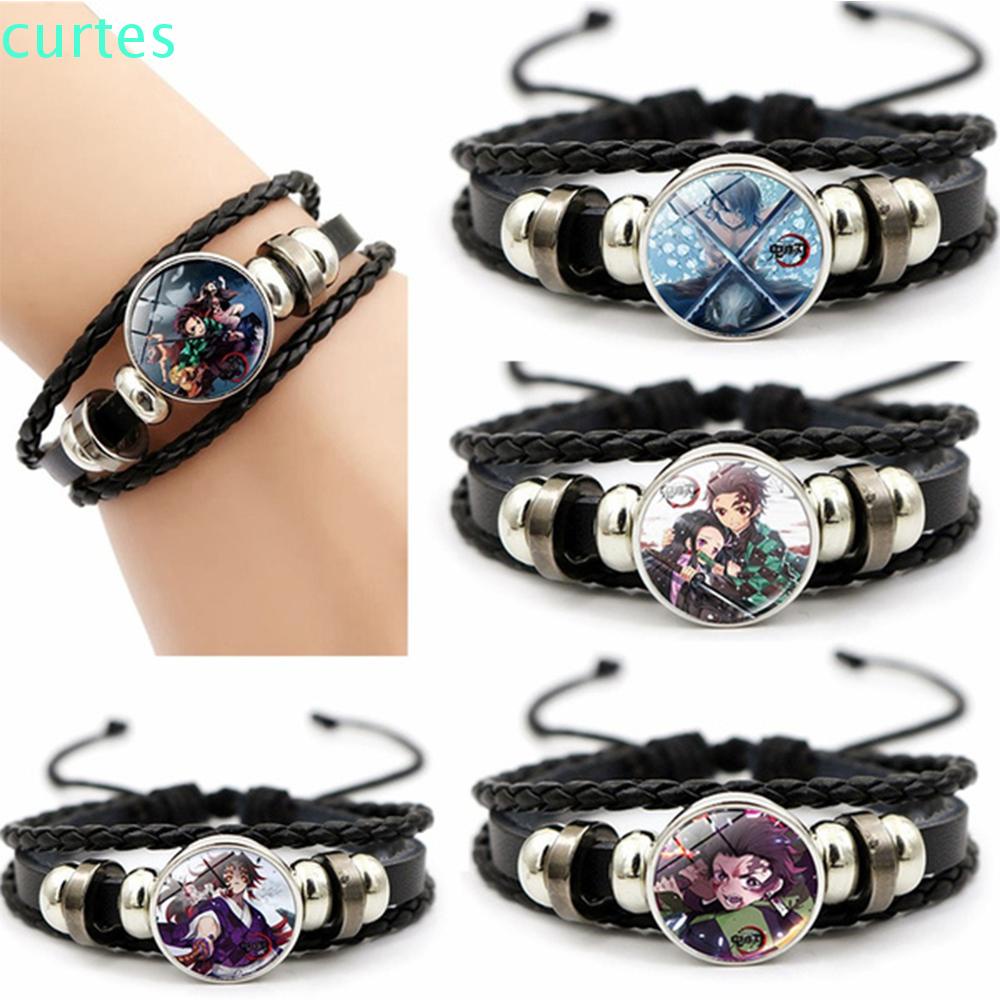 Vòng Đeo Tay Bằng Da Pu Họa Tiết Demon Slayer Dễ Thương Bắt Mắt