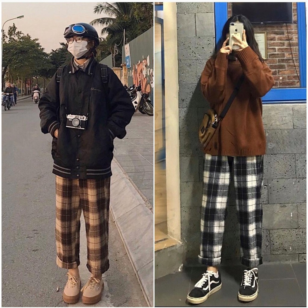[Mã FADIRECT20 giảm 20K đơn 150K] Quần Kẻ Caro Vintage Plaid Pants Dáng Suông Unisex | BigBuy360 - bigbuy360.vn