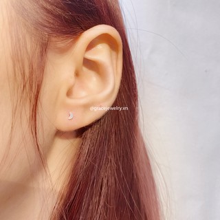 Khuyên tai bạc Grace - Trăng nụ - Moon Stud (chiếc)
