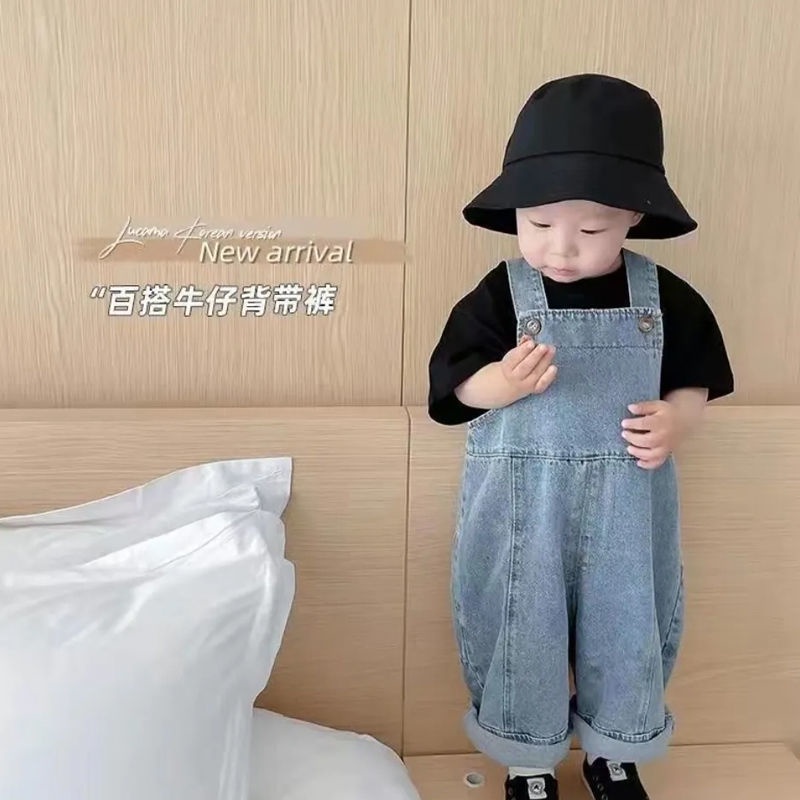 [Babycat] Hàng Có Sẵn Quần Yếm Denim Phong Cách Nhật Bản Hàn Quốc Mới Dễ Phối Đồ Cho Trẻ Em