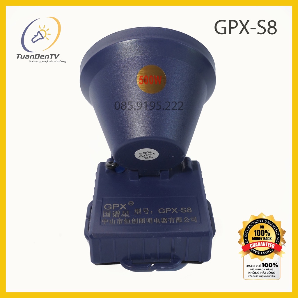 Đèn Đội Đầu SIêu Sáng 500W GPX S8 Chiếu Sáng Liên Tục 10H