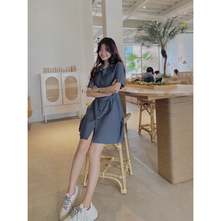 ĐẦM CỔ SƠ MI XẾP LY EO