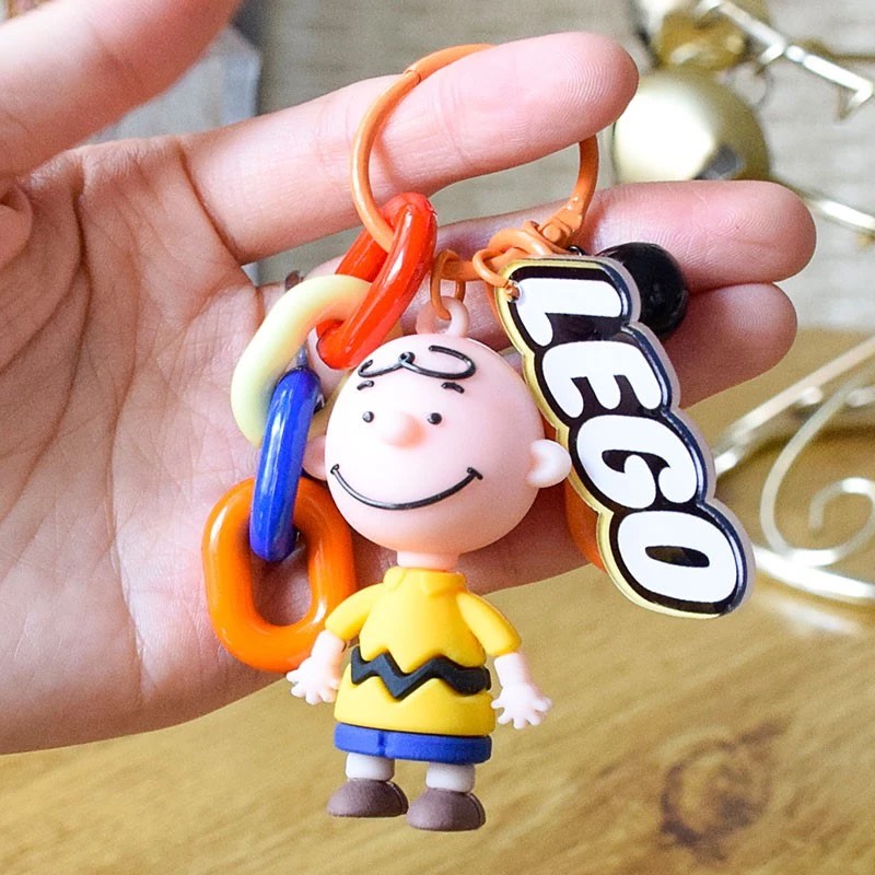 Mặt trang trí hình nhân vật hoạt hình Charlie/Snoopy dùng để trang trí cặp đi học/móc chìa khóa/làm quà tặng