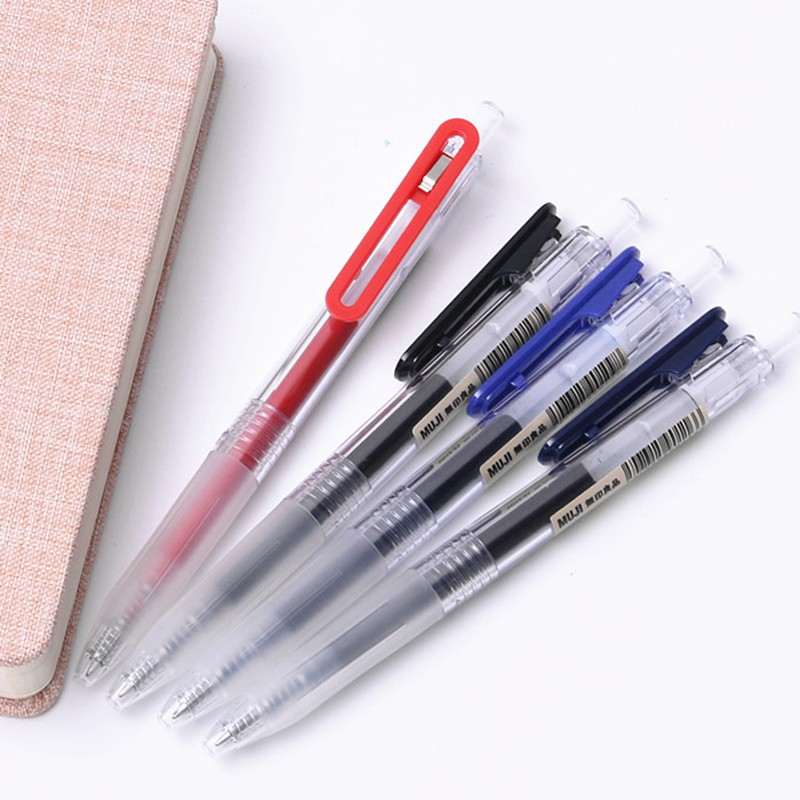 Bút bi gel Muji nắp bấm PC Cushion / Smooth ngòi 0.5