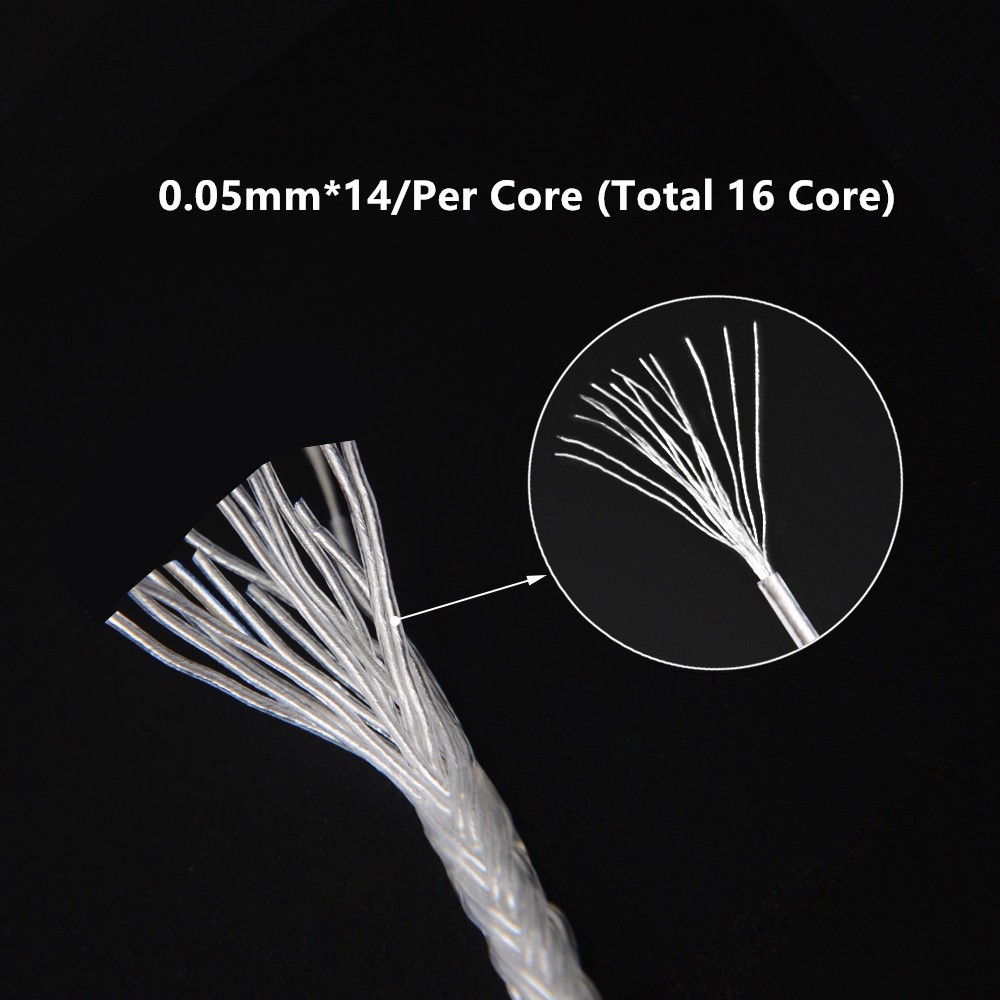 Dây Cáp Tai Nghe Mmcx / 2pin / Qdc / Nx7 16 Lõi Mạ Bạc Cho Kz Zsx Fz Bl-03 Nx7 / Db3 / M6