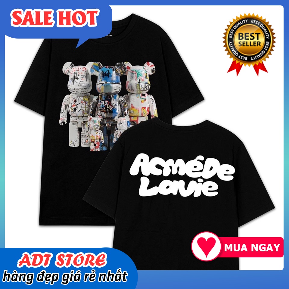 Áo thun tay lỡ ADLV Bearbrick Bape robot hottrend 2022 dáng basic unisex kiểu oversiz chất liệu cotton thoáng mát SIÊURẺ