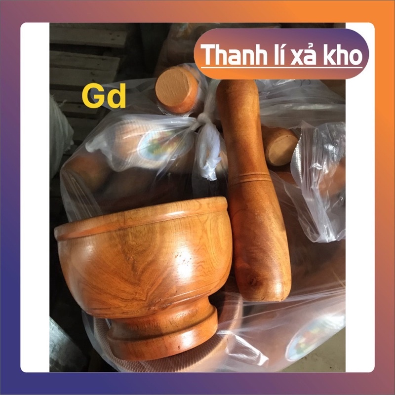 Cối chày gỗ - Bộ Cối chày bằng gỗ tự nhiên bền đẹp
