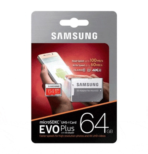 Thẻ nhớ MicroSD 64G Samsung EVO Plus Class 10 Box 95MB/S chính hãng