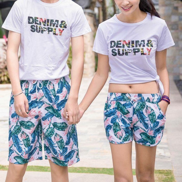 Quần cặp đi biển họa tiết hoa lá miền nhiệt đới