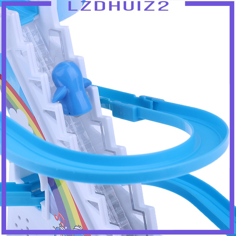 Đồ Chơi Đường Ray Cầu Thang Chim Cánh Cụt Điện Tử Les Fleurs Có Nhạc Và Đèn Vui Nhộn Dành Cho Trẻ Em