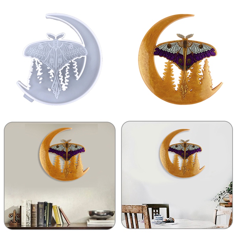 Sa Khuôn Silicon Làm Mặt Dây Chuyền / Đồ Trang Sức Hình Bướm / Mặt Trăng DIY