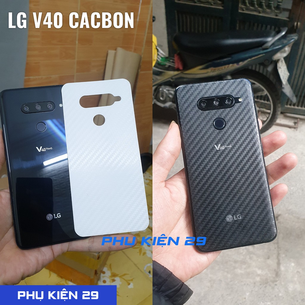 [LG V40/V50] Dán lưng 3D vân Cacbon - Carbon