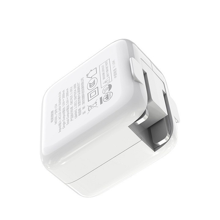 Củ sạc 2 cổng USB 2A Hoco C54 tích hợp sạc nhanh Fast charging, chân gập thu gọn 90 độ