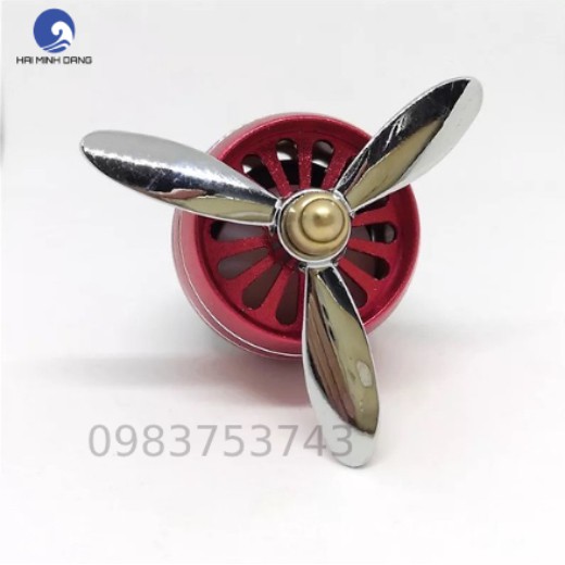 Quạt sáp thơm khử mùi cài cửa gió điều hoà có đèn led loại 3 cánh quạt