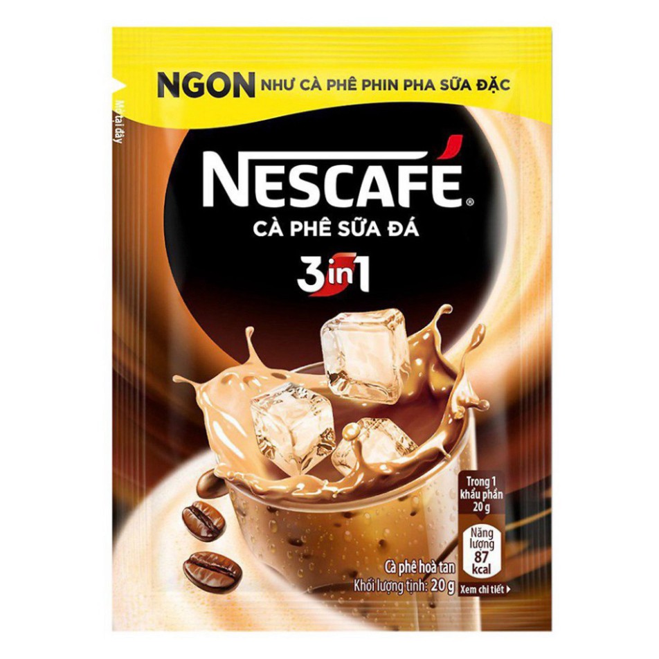 Cà Phê NESCAFE 3in1 Hòa Tan 1 Hộp 10 Gói x 20g/gói FREE SHIP Cafe Nescafe Hòa Tan 3 Trong 1 Uống Liền Coffee Sữa Đá