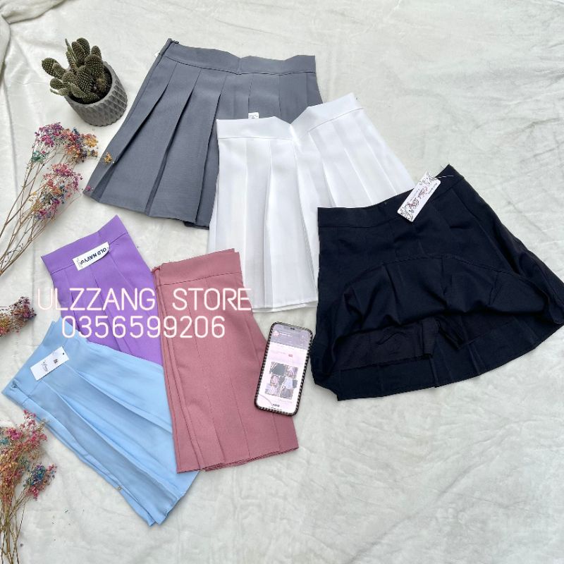 Chân váy tennis ulzzang cạp cao đủ màu