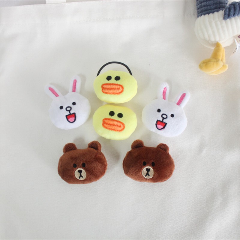 Huy hiệu cài áo, balo bằng bông gấu Brown và thỏ Cony siêu xinh