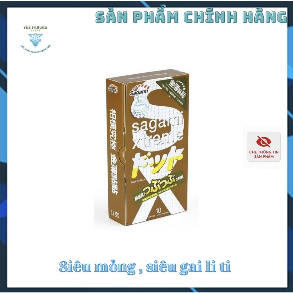 Bao cao su sagami Feel Up - gân gai li ti cao cấp - siêu mỏng - co giãn - Hộp 10 cái