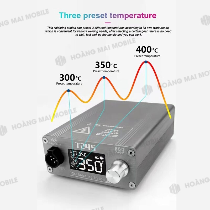 Máy hàn (trạm hàn) Ossteam T245 dùng mũi C245 (kèm 1 mũi thẳng)