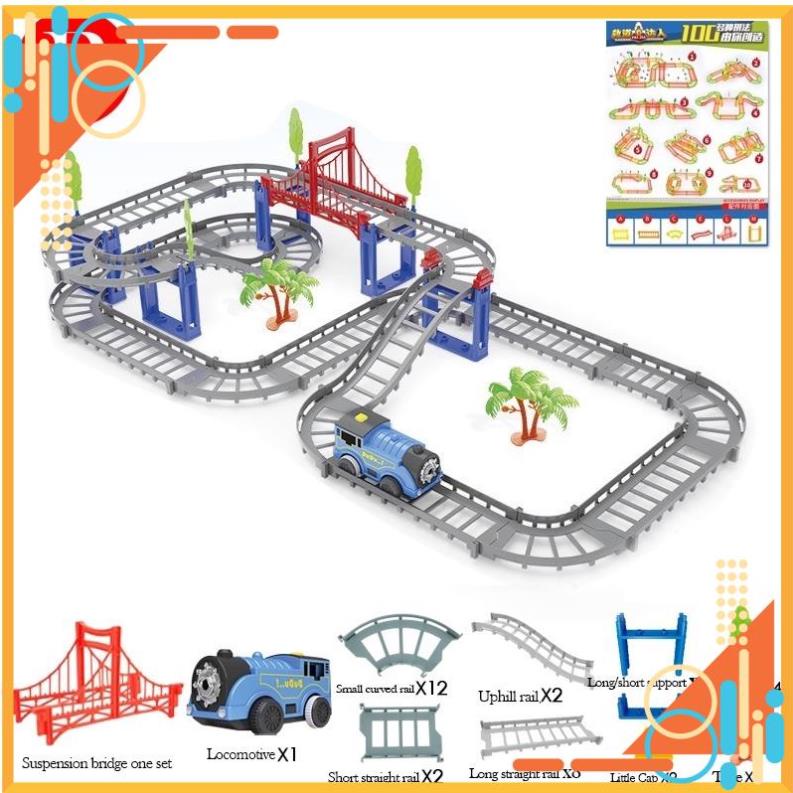 🔥𝐅𝐫𝐞𝐞𝐒𝐡𝐢𝐩🔥Bộ Đồ Chơi Lắp Ráp Đường Đua Ô Tô 88 Chi Tiết Cho Bé