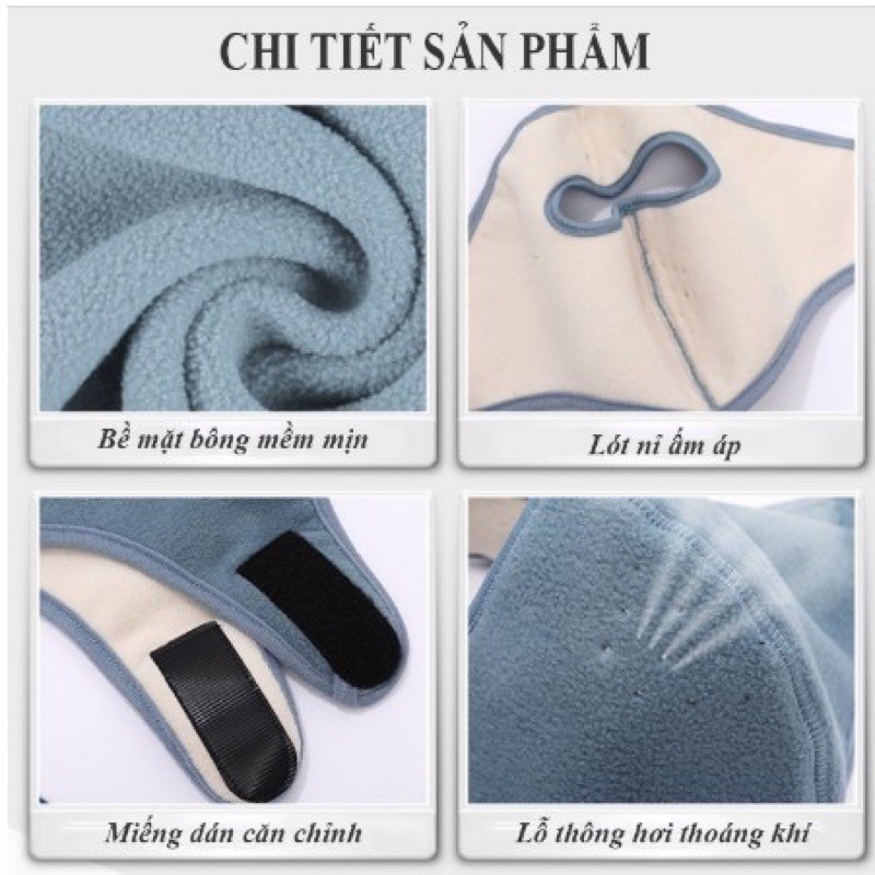 [HÀNG LOẠI 1] Khẩu Trang Ninja Cao Cấp Lót Nỉ Có Kính Chống Nắng, Chống Gió, Chống Bụi Tiện Lợi - Kính Có Thể Tháo Rời | BigBuy360 - bigbuy360.vn