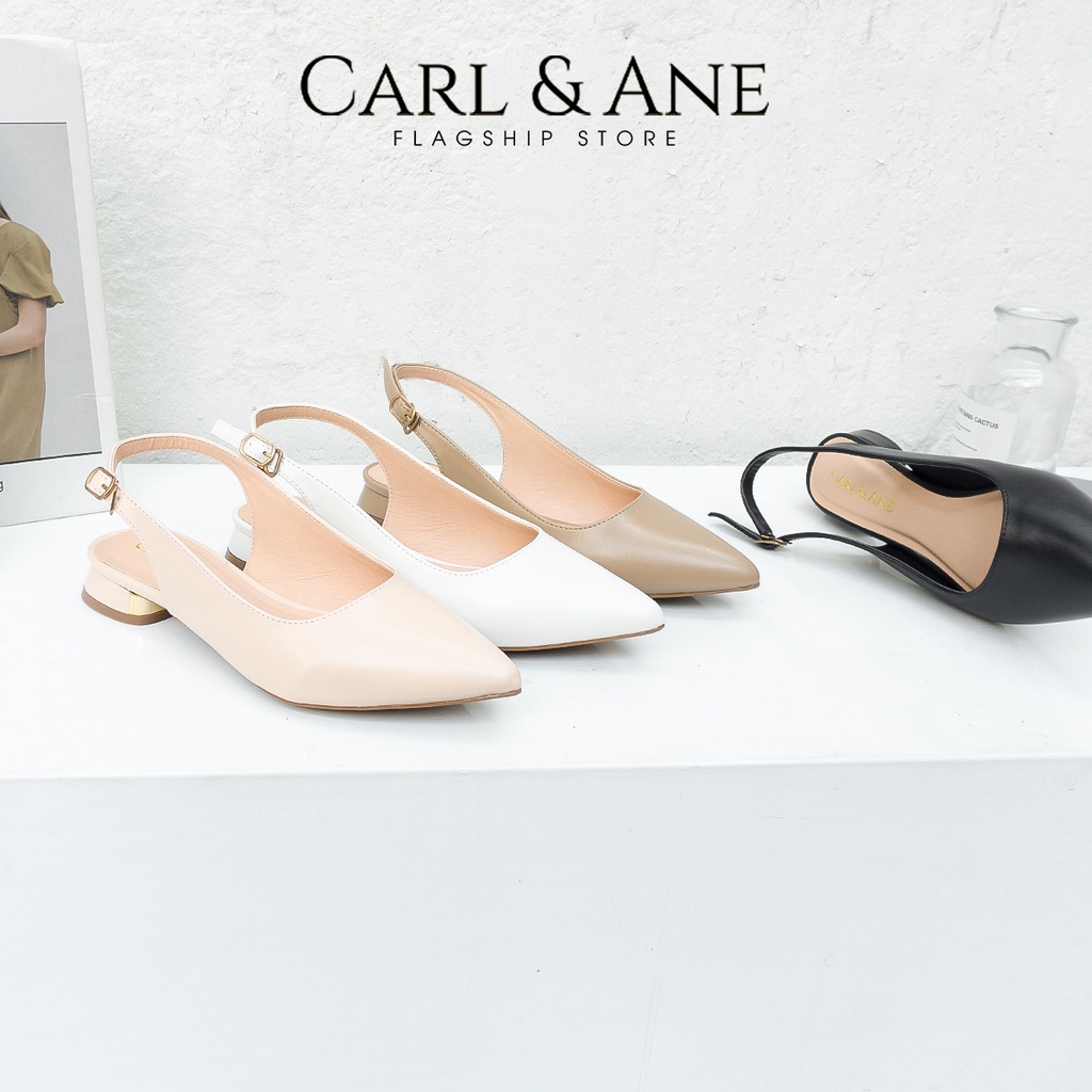 Carl & Ane - Giày cao gót 2022 mũi nhọn thời trang công sở cao 2.5cm màu đen - CL025