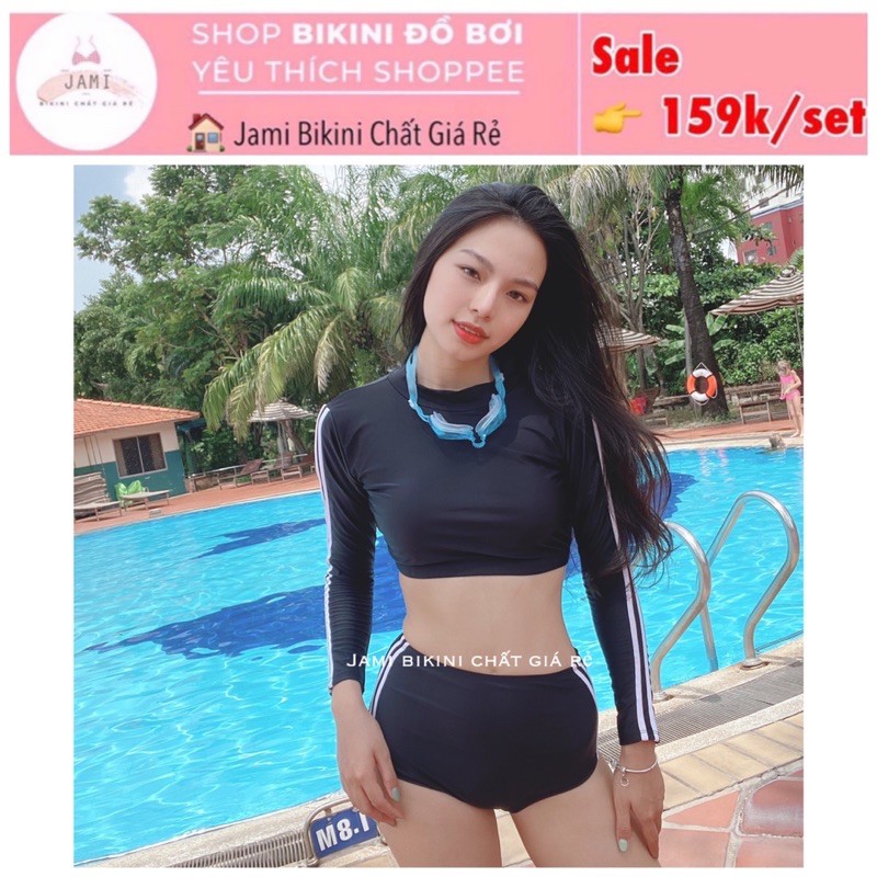 đồ bơi nữ bikini nữ thể thao tay dài quần cạp cao che bụng ATD17 | BigBuy360 - bigbuy360.vn