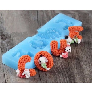 Khuôn silicon chữ love hoa