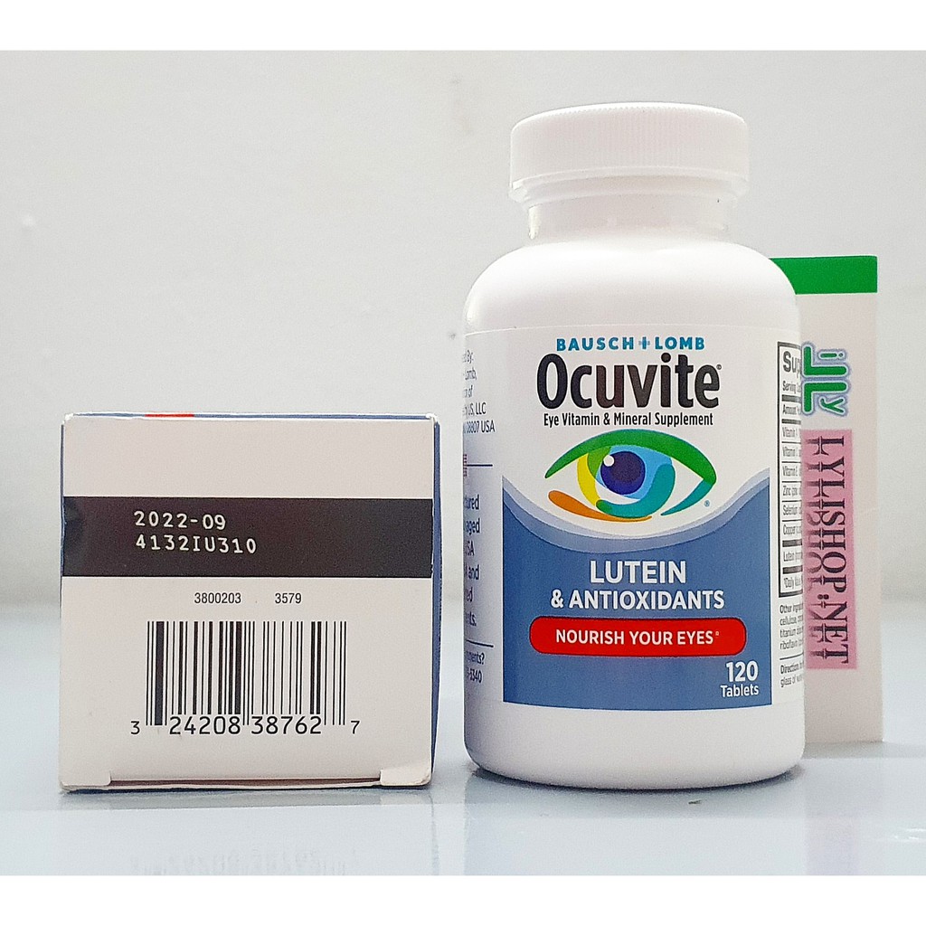 Viên Uống Bổ Mắt Ocuvite Lutein chai 120 viên của Mỹ - tăng cường thị lực, chống mỏi mắt và mắt yếu