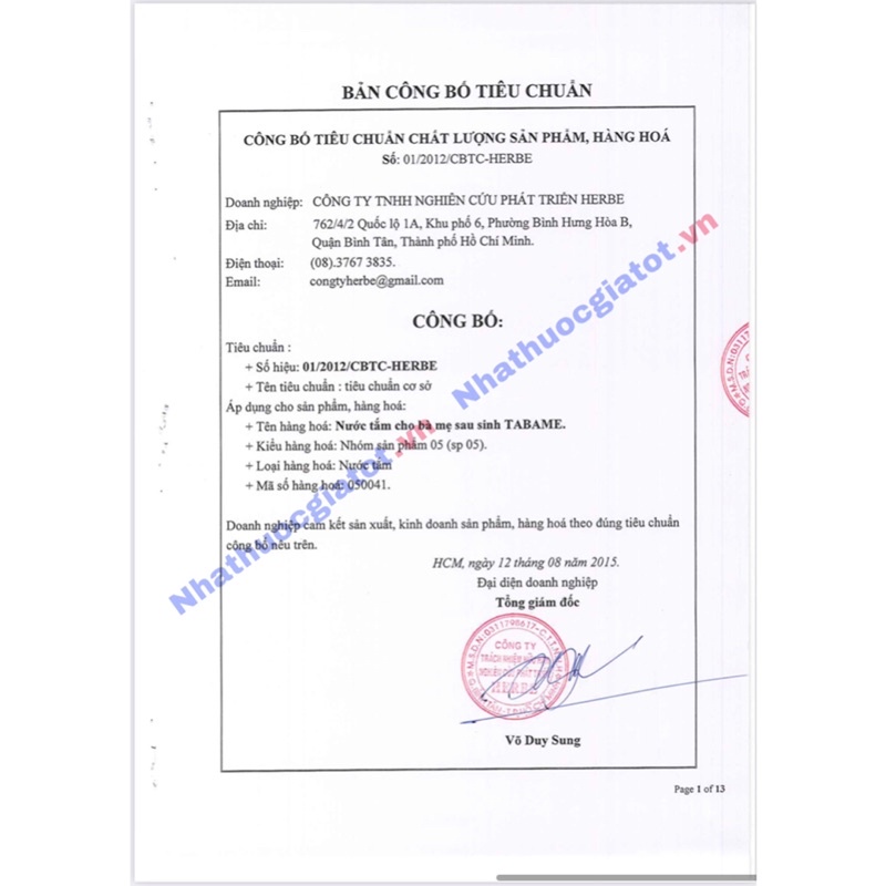 TABAME Nước Tắm Gội Thảo Dược Cho Bà Mẹ Sau Sinh Và Cho Con Bú