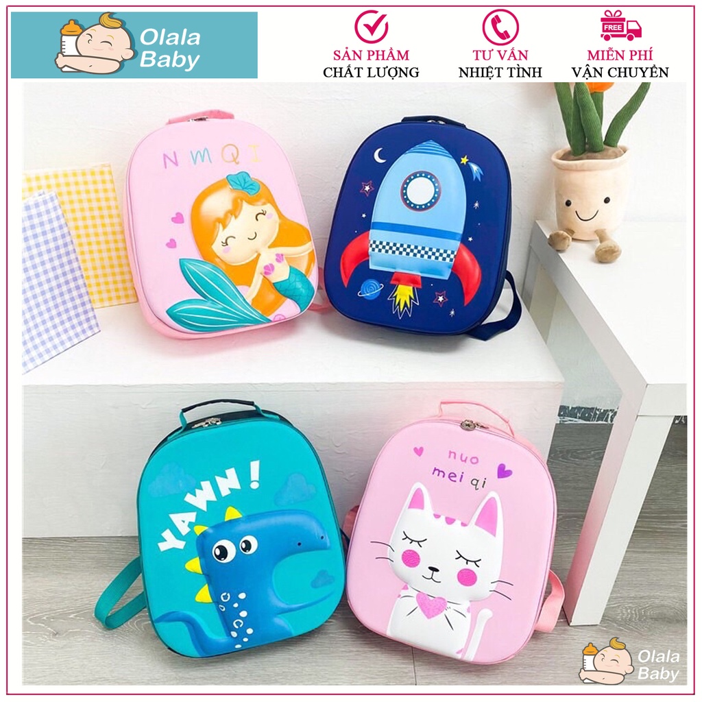 Balo Cho Bé Mầm Non, Mẫu Giáo Siêu Nhẹ, Hoạ Tiết Dễ Thương [Olala Baby]