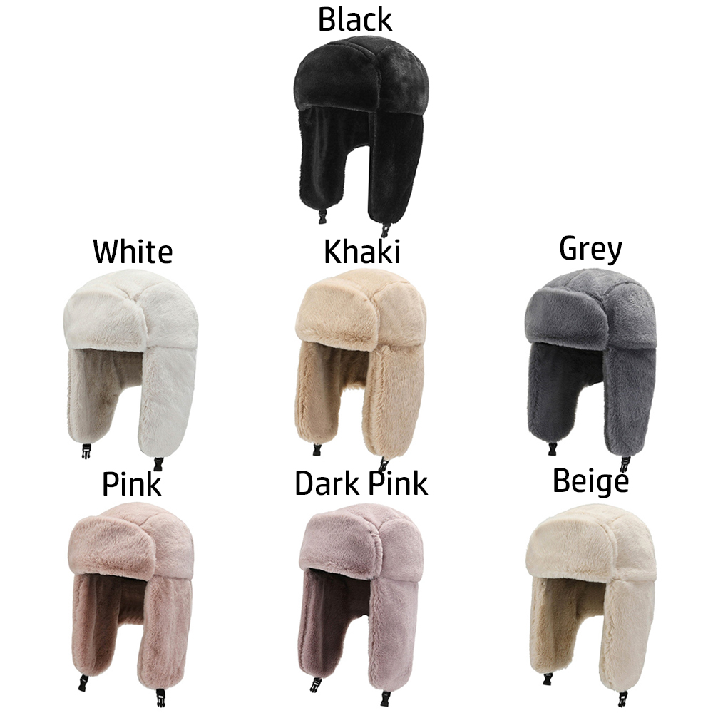 Mũ Bomber Phủ Lông Dày Dặn Giữ Ấm Tai Chống Gió Mùa Đông Phong Cách Nga Ushanka Cho Nam Và Nữ