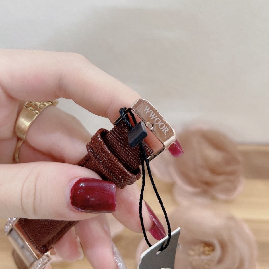 Đồng hồ nữ WWOOR, dây da mềm, hàng full box, thẻ bảo hành 12 tháng - DONGHO.WWOOR