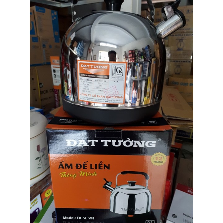 [HÀNG CHÍNH HÃNG]Ấm Đun Nước inox 304 Đạt Tường KiểuThái Sang Trọng Có Còi Báo-Thiết Bị Điện Gia Dụng - Đồ Gia Dụng Nhà