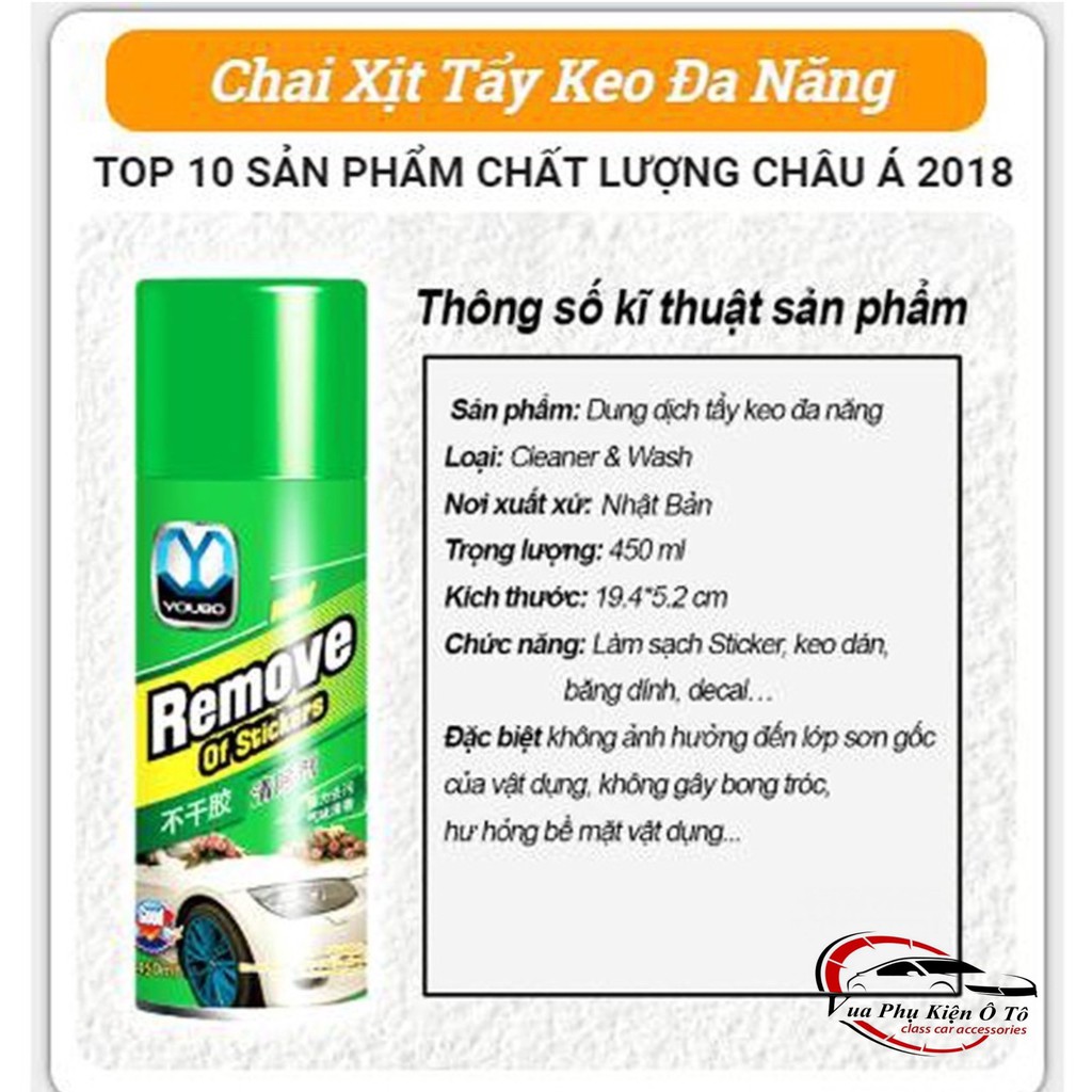 Chai xịt tẩy rửa keo ô tô – Remove of Sticker